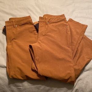 Two pairs of brown Lululemon ABC mens pants, 30/29